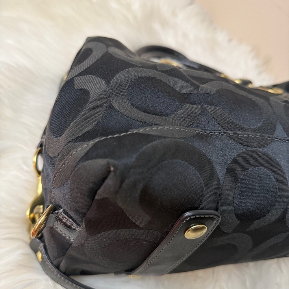 Vintage Coach Black Satchel with Gold Accents#12943 - Picture 6 of 14